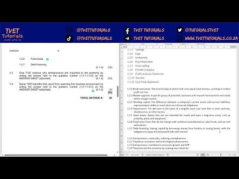 ENTREPRENEURSHIP & BUSINESS MANAGEMENT N4: PREVIOUS QUESTION PAPER EP1