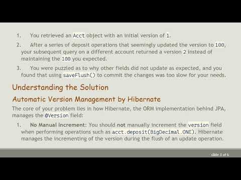 Understanding the @ Version Annotation Behavior in Spring JPA Transactions