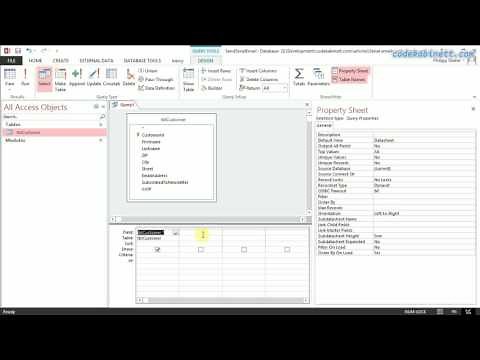 How to create a simple select query in Microsoft Access