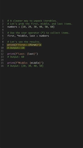 Python Tip in 45 Seconds: Clean Unpacking with * #shorts