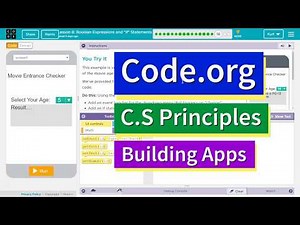Boolean Expressions and "If" Statements Lesson 8.16 Tutorial with Answers Code.org CS Principles