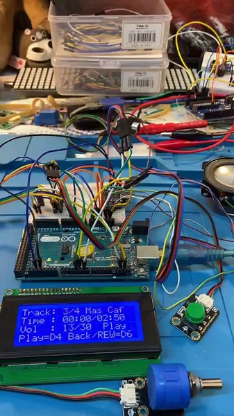 Arduino Mega MP3 Player with LCD & Button Controls 🎶