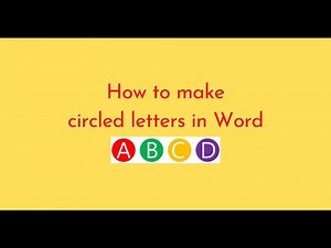 How to make circled letters in Word