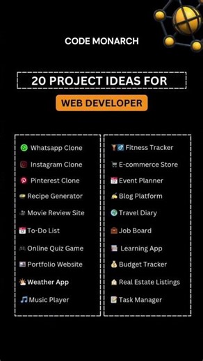 Top Web Dev Project Ideas! 💻🔥 #webdev #projects #coding