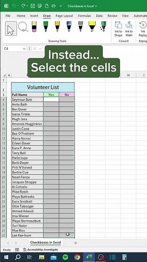 Checkboxes in Excel! #tutorial