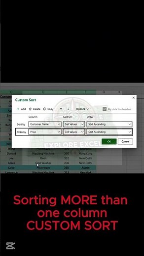 Custom Sorting in Excel: Sort Multiple Columns Like a Pro! 🔥