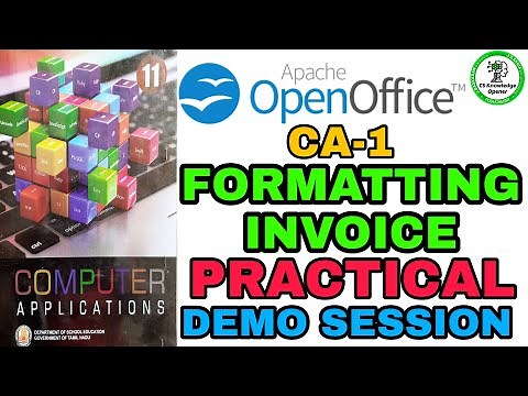 11th Computer Applications Practical Program Exercise 1Formatting invoice