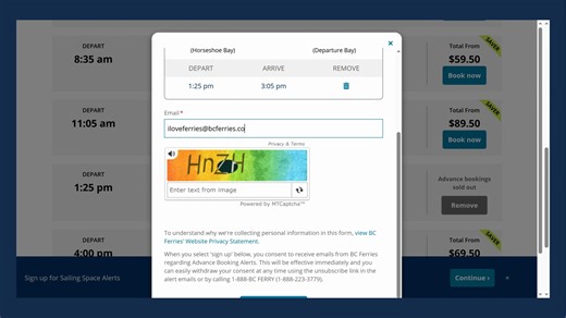 #BCFNews Starting October 15, all vehicles travelling from Horseshoe Bay to Nanaimo must be booked in advance. To support this change, we’re introducing a new tool to help you plan your trip. 𝗜𝗻𝘁𝗿𝗼𝗱𝘂𝗰𝗶𝗻𝗴 #𝗕𝗖𝗙𝗲𝗿𝗿𝗶𝗲𝘀 𝗕𝗼𝗼𝗸𝗶𝗻𝗴 𝗔𝗹𝗲𝗿𝘁𝘀 When a sailing is full, customers planning to travel with a standard vehicle can enter their email to receive an alert if space opens up. When an alert is sent, customers can make a booking on their preferred sailing on a first-come, fir