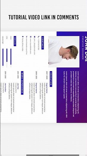 Resume Website | CV in Html CSS #shorts