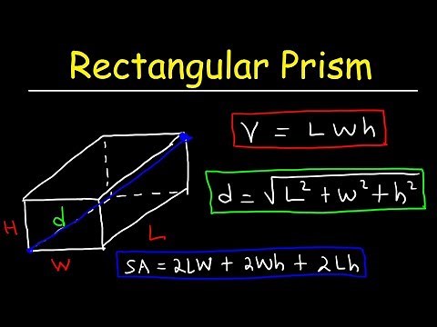 Rectangular Prism - Volume, Surface Area and Diagonal Length, Rectangles, Geometry