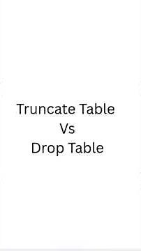 Difference between Truncate Table and Drop Table #short #sql