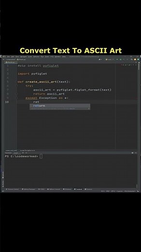 Convert Text to ASCII Art in Python #learnpython #pythonlearning #tutorial