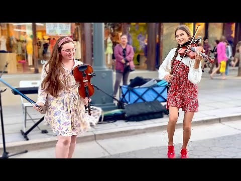Karolina Protsenko & Holly May Perform Dance Monkey In Santa Monica - Violin Cover