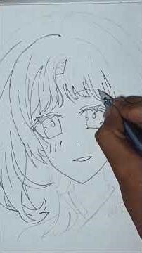 Beautiful Anime Girl Line Art Drawing ✨ | Outline Sketch | Hand Drawn Artwork #animestyle #lineart