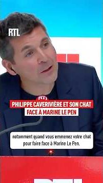 Philippe Caverivière and his cat facing off against Marine Le Pen 🤣