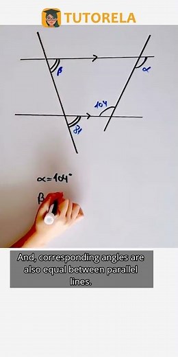 Geometry: Find Angles α & β in Parallel Lines #Math #ParallelAndPerpendicularLines #Angles