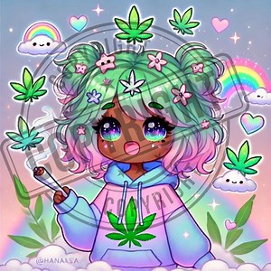 Kawaii Weed Digital Art - Cute Aesthetic Cannabis PNG, Pastel Stoner Clipart, Vaporwave 420 Printable Wall Art, Weed SVG, Weed PNG - Etsy