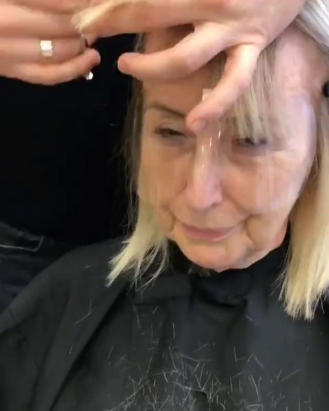 Blonde hair cut transformation