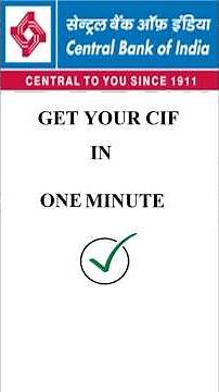 Get CIF of Your Central Bank of India account