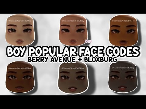 BOY POPULAR FACE CODES FOR BERRY AVENUE, BLOXBURG & ALL ROBLOX GAMES THAT ALLOW CODES 🤩✨
