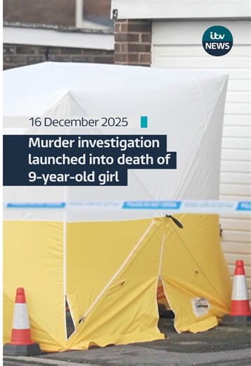 A murder investigation is underway into the death of a nine-year-old girl in Weston-super-Mare. Officers say they were called by paramedics to a residential address in Lime Close, in the Mead Vale area, at 6.09pm on Monday 15 December. The first officer arrived at the scene three minutes later. The young girl had died at the scene. A teenage boy was arrested in Worle at 6.19pm on suspicion of murder. He remains in police custody. #itvnews
