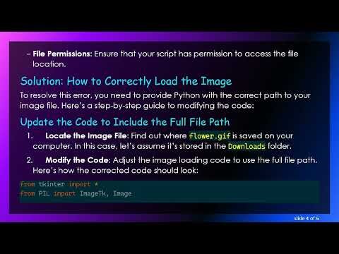 Resolving the File Not Found Error in Python Tkinter