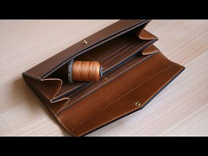Long walletの作り方／レザークラフト／型紙公開