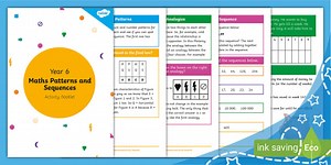 Year 6 Maths Patterns and Sequences Activity Booklet