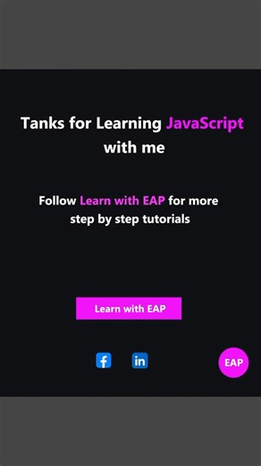  Working with APIs or nested JSON? Here’s how to turn any complex object into a single-level structure with just a few lines of code!  Understanding recursion in problems like this makes you a much stronger developer.  Connect with me:  github.com/Aminullah559  linkedin.com/in/aminullah-popalzai-2224a02b1 #JavaScript #WebDevelopment #FrontendDeveloper #CodingChallenge #LearnJavaScript | Learn With EAP | Facebook