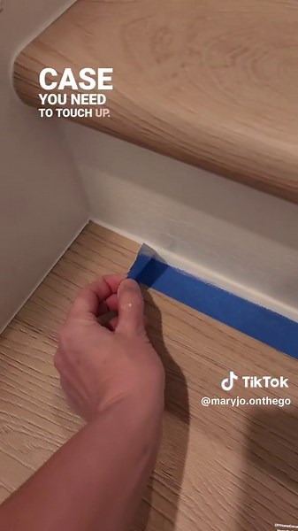 Adding these beautiful stair treads that I was gifted from Shaw Floors was so much easier than refinishing the old pine ones. Look for a Shaw Flooring dealer near you for more options 🙌 #stairs #diytutorial #flooring #luxuryvinylplank