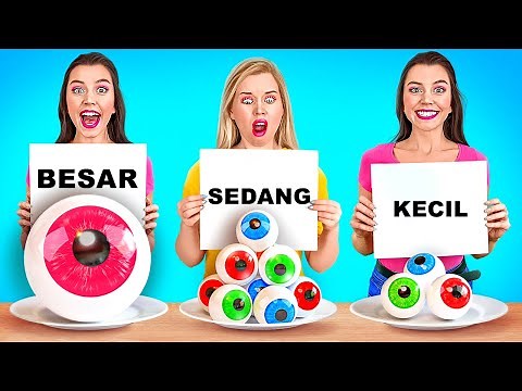 MAKANAN BESAR VS MAKANAN SEDANG VS MAKANAN KECIL || Tantangan 1000 Lapis Makanan oleh 123 GO! FOOD