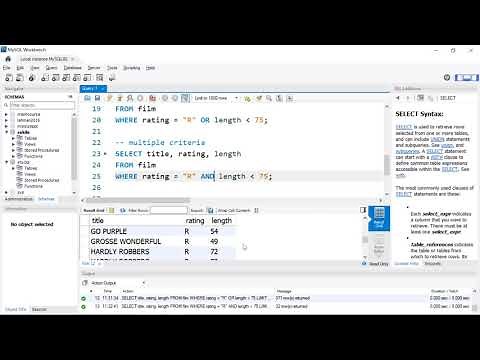 Introduction to Queries with MySQL Workbench & Sakila Sample Database