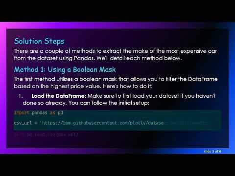 Discover the Make of the Most Expensive Car with Python and Pandas