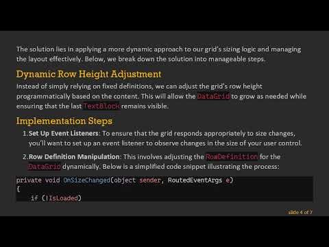 Implementing a Dynamic WPF Grid with Auto Row Heights for a DataGrid
