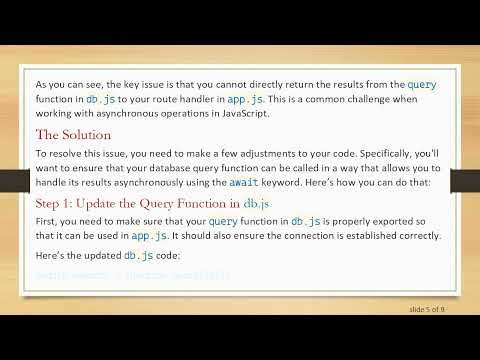 How to Effectively Return SQL Results in Node.js