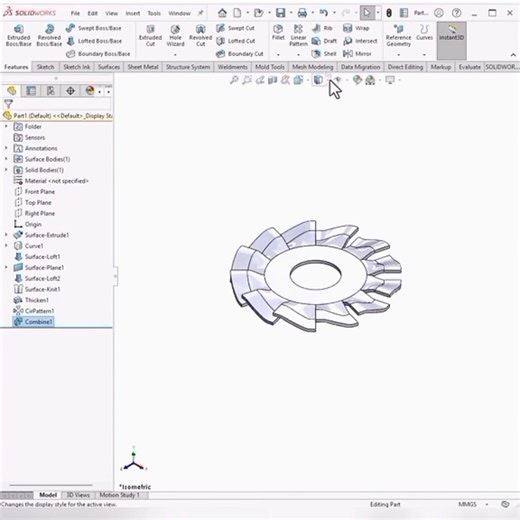 SolidWorks Blade modeling tutorial with SolidWorks surface tools .. 😊👏💥 #solidworks_modeling #solidworkstutorial #SolidWorks #surface #CAD Kyaw Win | Solidworks JO