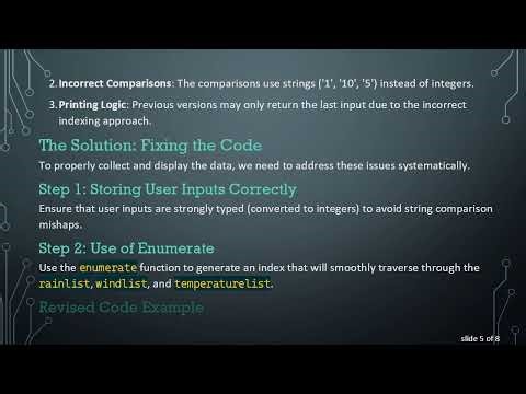 Fixing Common Python Issues for Loops: Gathering Weather Information