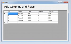 How to Add Columns and Rows in the Datagridview in C#