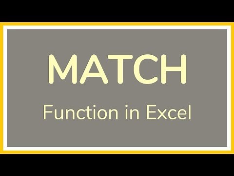 How to use the MATCH Function in Excel - Tutorial