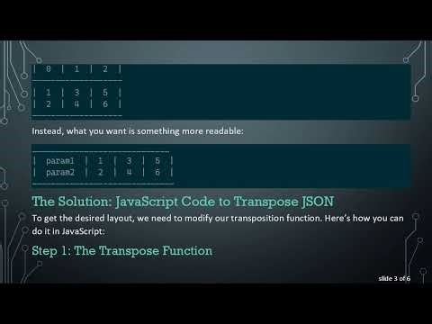 How to Save a Transposed JSON to an Excel Sheet Easily