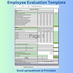 Employee Evaluation Template | Performance Review | HR Employee Appraisal Form | Digital Download | Excel Spreadsheet & Printable - Etsy