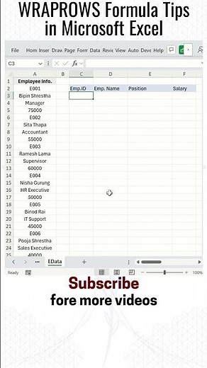 Wraprows Formula Tips in Excel