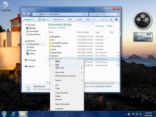 How to Print a document or file