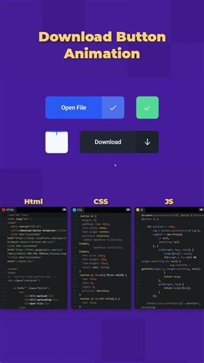 Download Button Animation Using HTML CSS And JS
