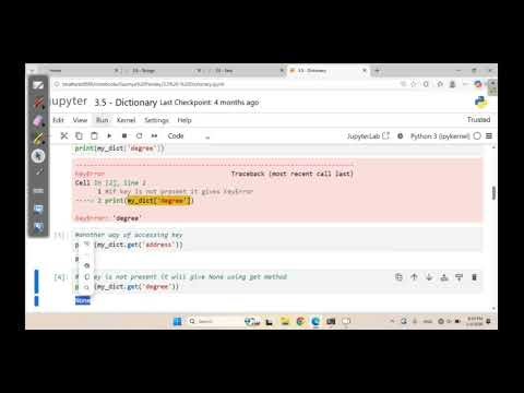 Creation Of Dictionary Data Structure In Python Using Jupyter Notebook