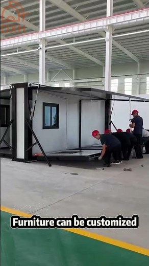 Small 20ft expandable container house installation video