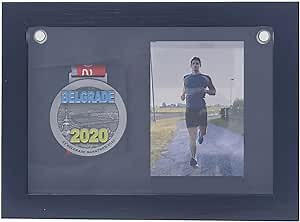 35 Medal Display case, 3D Medal Box Photo Frame, Marathon Medal Display Frame Running Marathon, Triathlon, Football Gymnastics, All Sports Medal Medal Medal Badge (Black, 30.7*24.8 inch) (14*11)