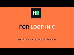For Loop in C | C Programming | Hacker rank Solution