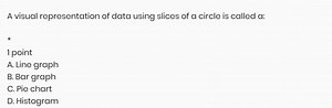 A visual representation of data using slices of a circle is cal... | Filo