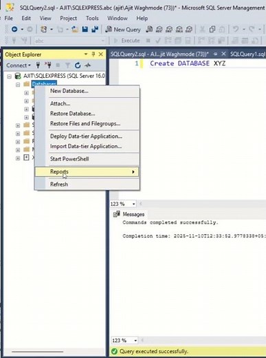 Create Database in SQL 2025 | Easiest Method Explained! #sqltutorial #interview #short